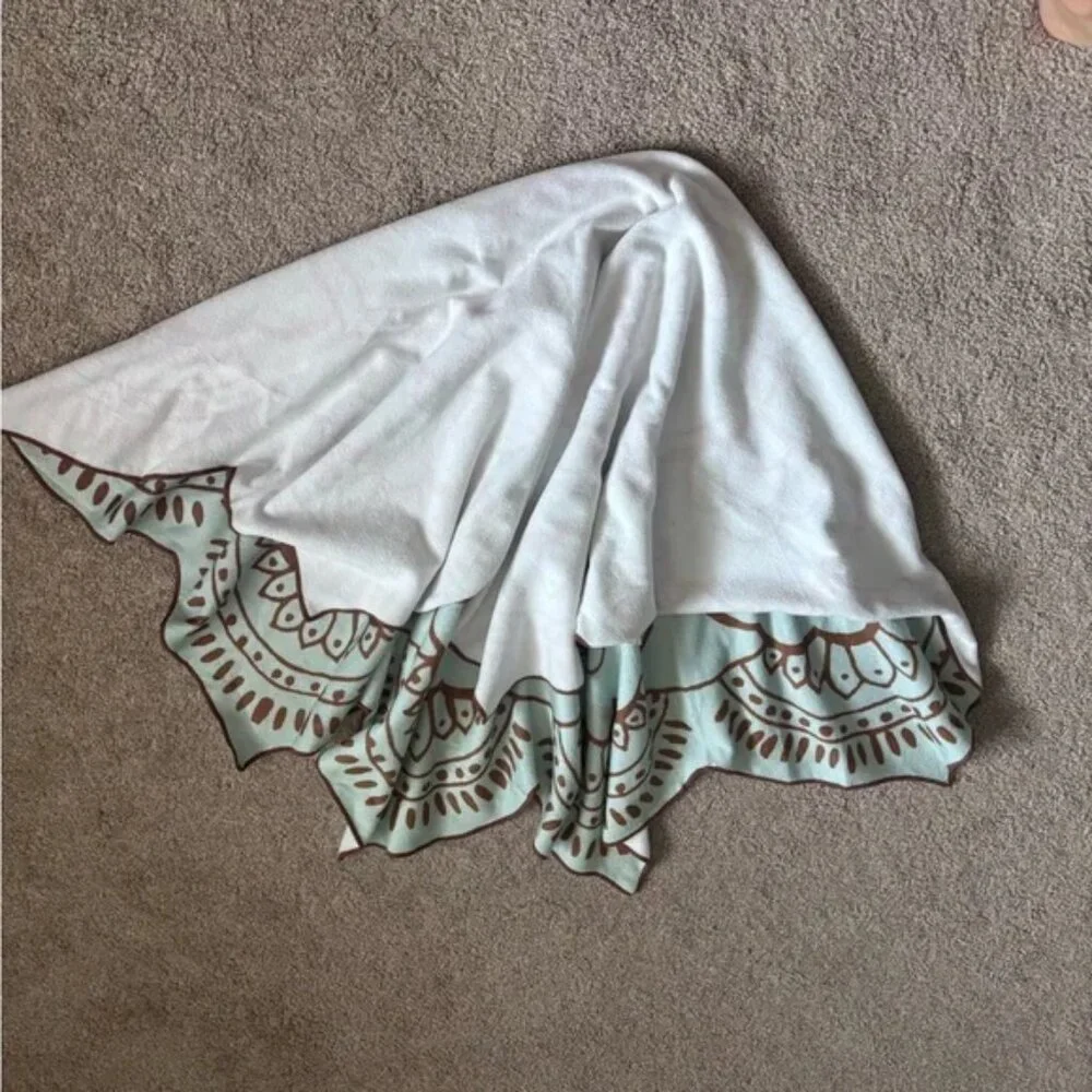 VIX Paula Hermanny Blue Brown Lotus Beach Spa Towel